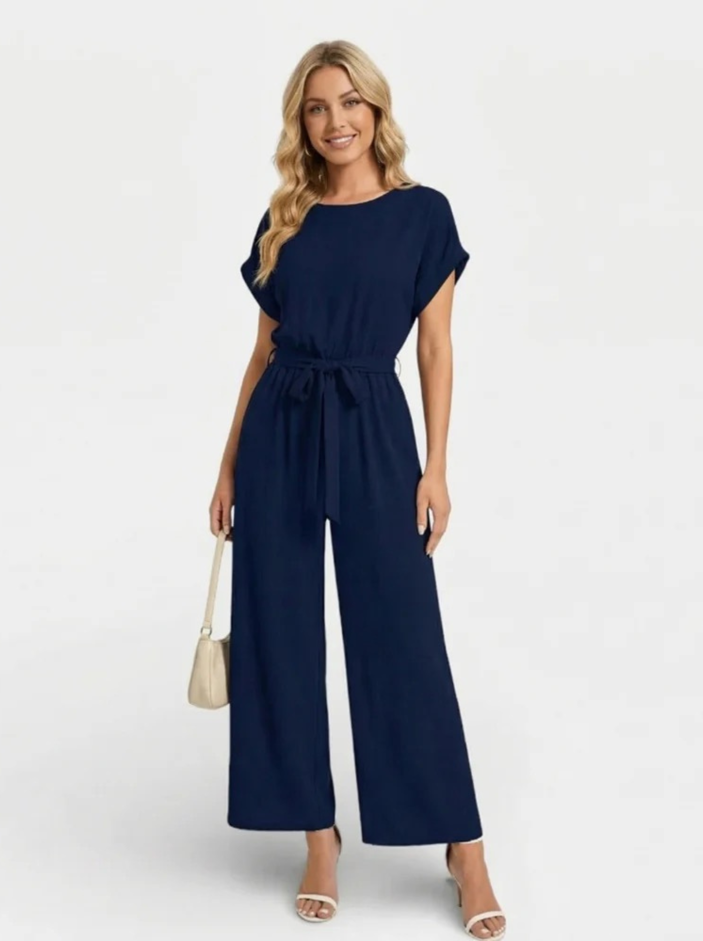 Women’s Wide-Leg Jumpsuit with Tie Waist