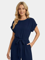 Women’s Wide-Leg Jumpsuit with Tie Waist