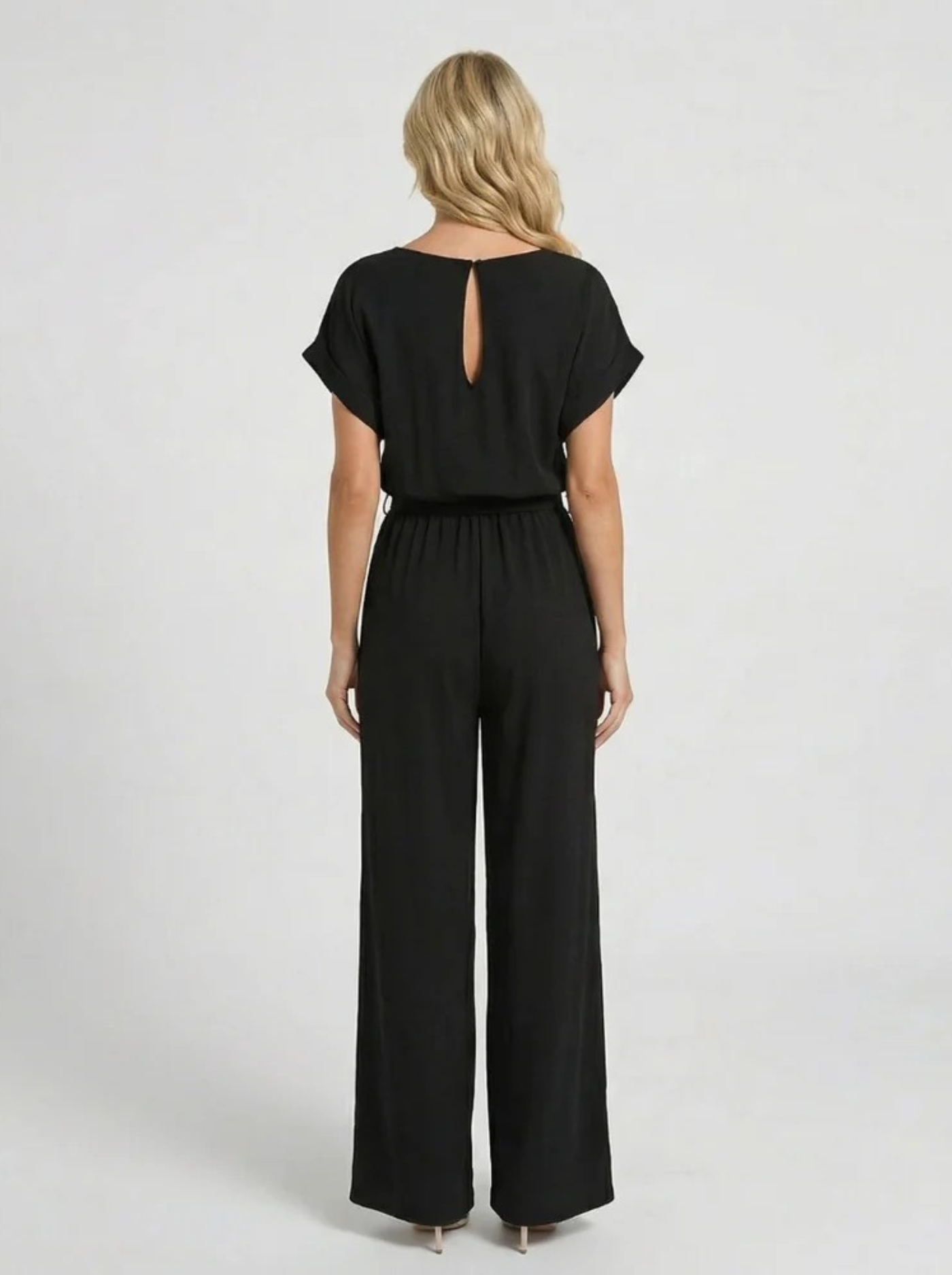 Women’s Wide-Leg Jumpsuit with Tie Waist
