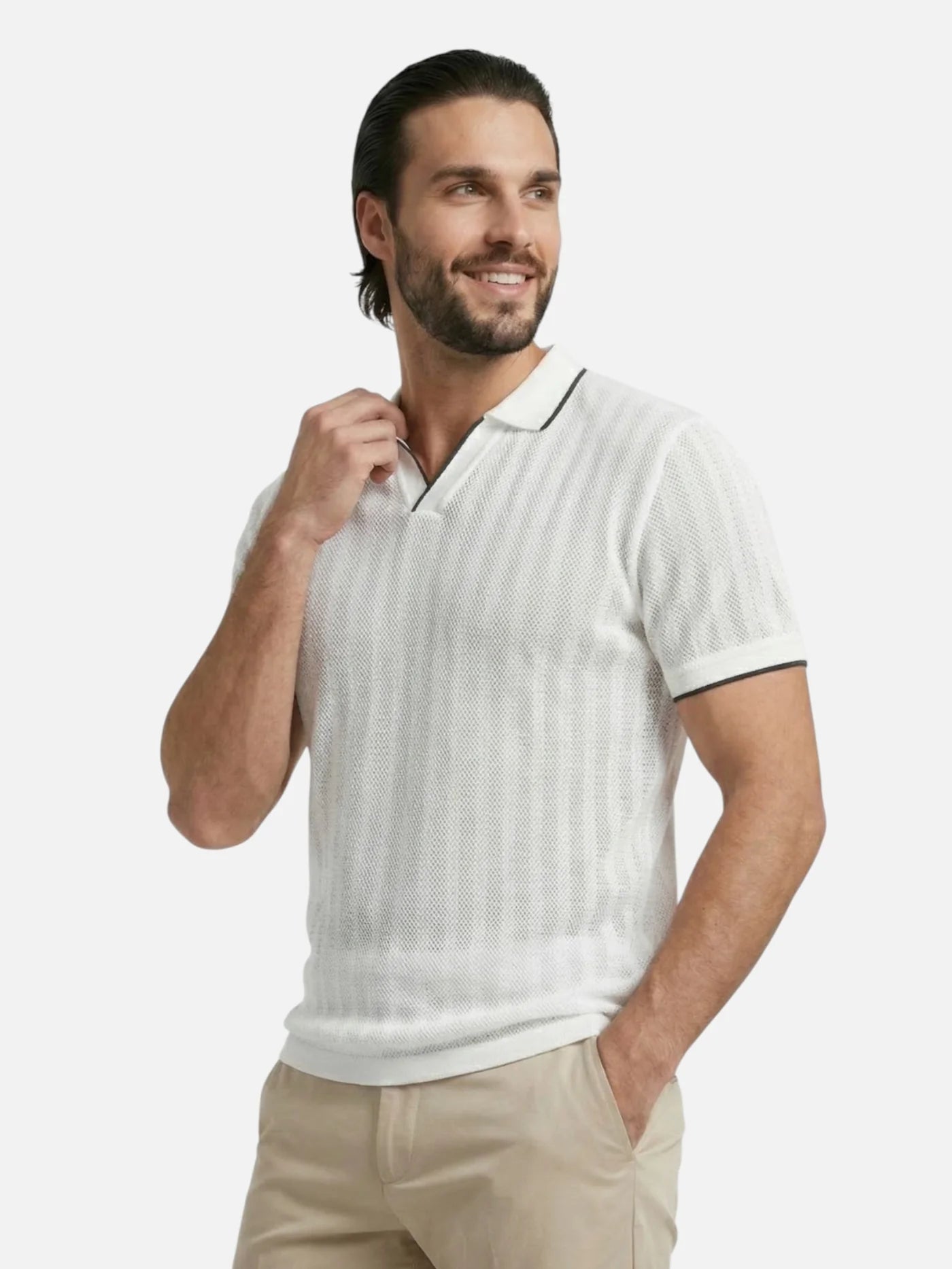 Men’s Lightweight Breathable Knit Polo Shirt