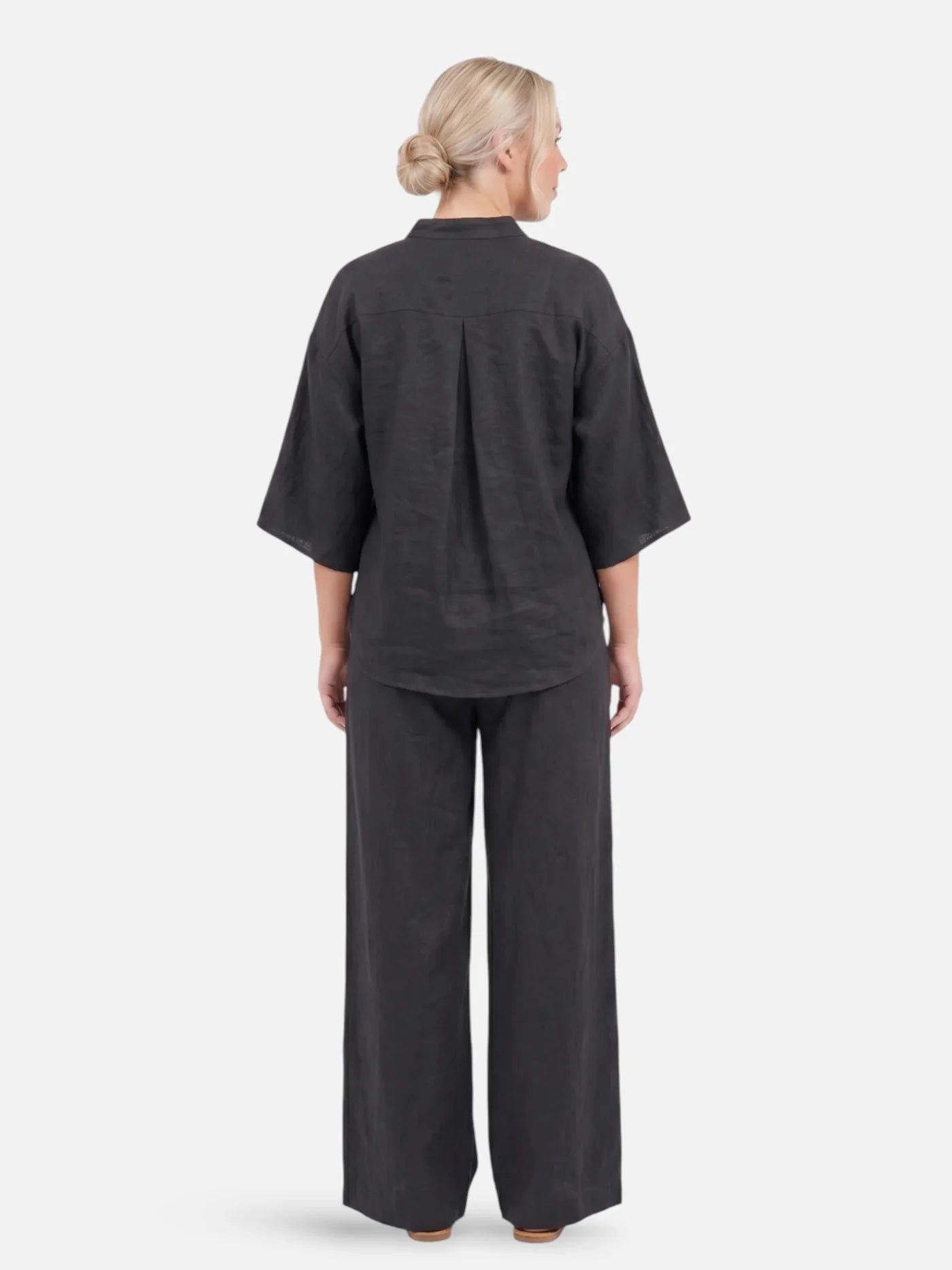 Women’s Matching Set – Relaxed Wide Leg Pants & Button Blouse Set