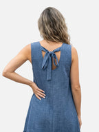 Women’s Sleeveless Flowy Mini Dress with Ruffle Hem