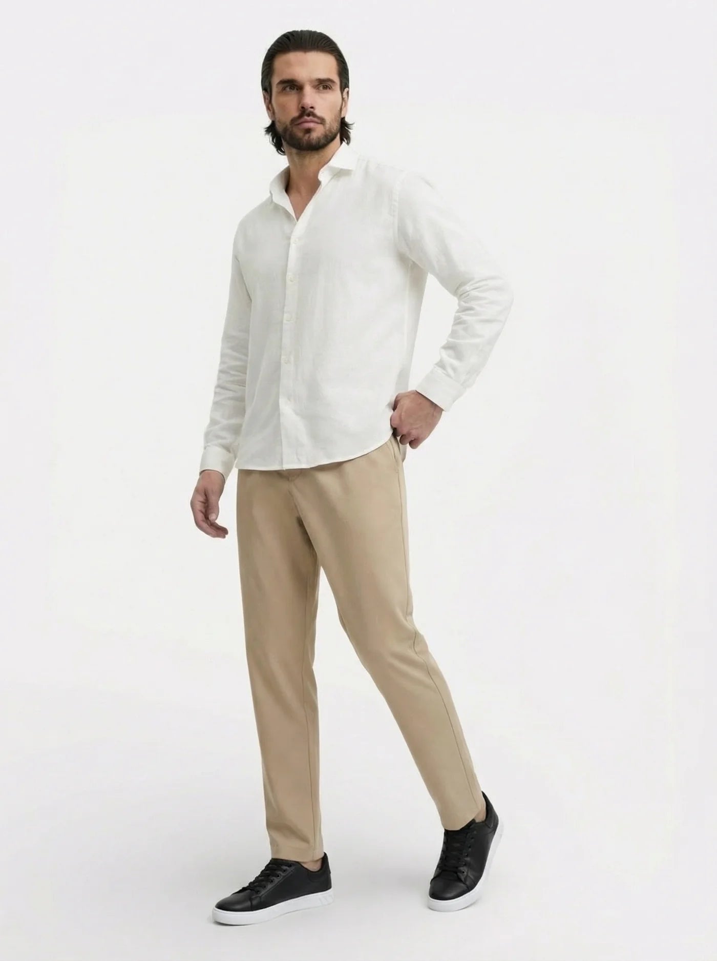 Men’s Casual PU Leather Sneakers with Flat Sole