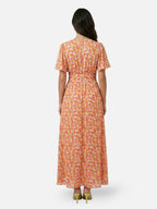 Women’s Floral Print Maxi Dress with V-Neck