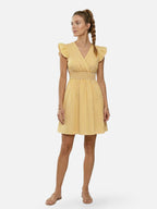 Women’s Striped Summer Dress with Ruffle Sleeves