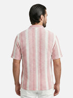 Men’s Striped Short Sleeve Button-Up Shirt – Casual Summer Style