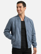 Men’s Faux Suede Bomber Jacket Zip-Up Lightweight Casual Jacket