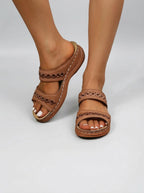 Women’s Summer Sandals with Double Straps and Cut-Out Detail