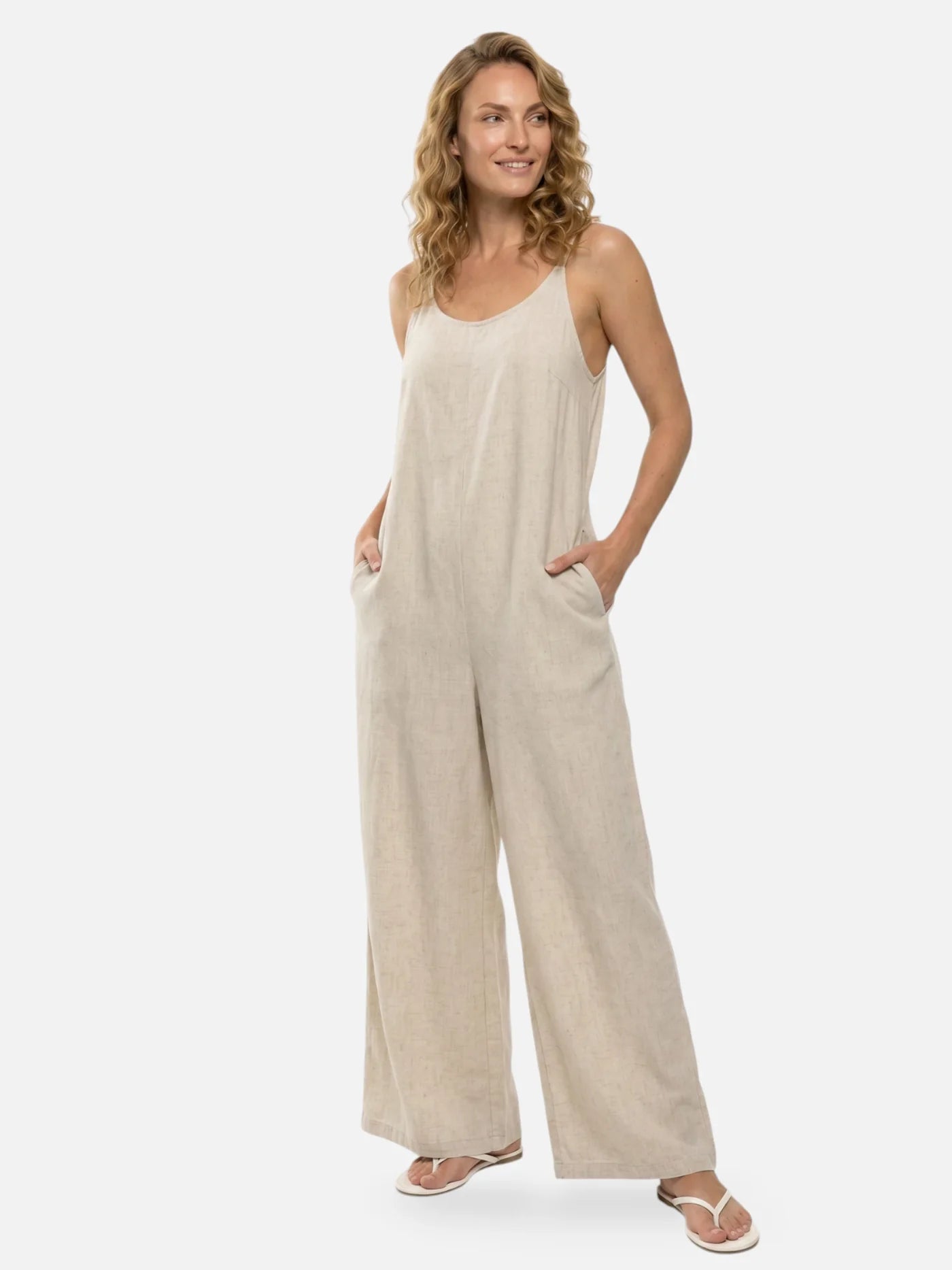 Women’s Sleeveless Wide Leg Jumpsuit – Lightweight Summer One-Piece Outfit