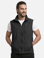Men's Multi-Pocket Vest with Stand Collar