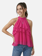 Women’s Sleeveless Ruffle Halter Top
