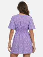 Women’s Flowy Floral Mini Dress with V Neck