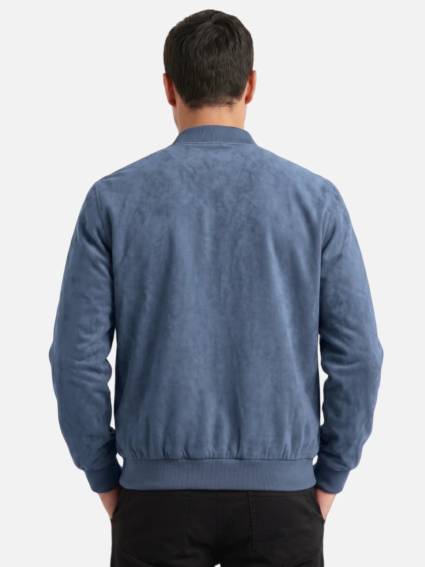 Men’s Faux Suede Bomber Jacket Zip-Up Lightweight Casual Jacket
