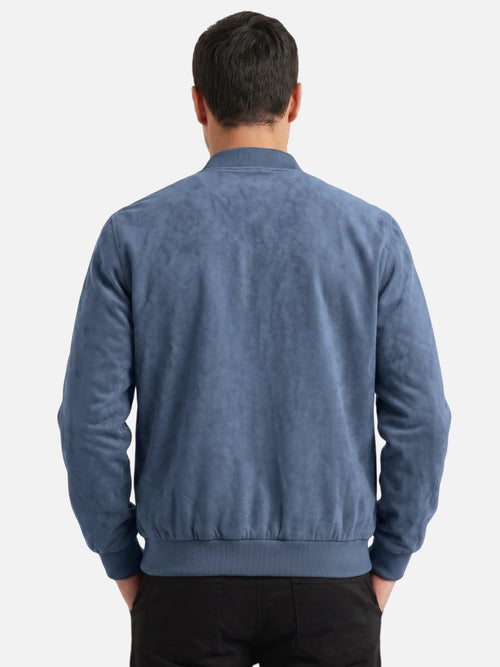 Men’s Faux Suede Bomber Jacket Zip-Up Lightweight Casual Jacket