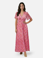 Women’s Floral Print Maxi Dress with V-Neck