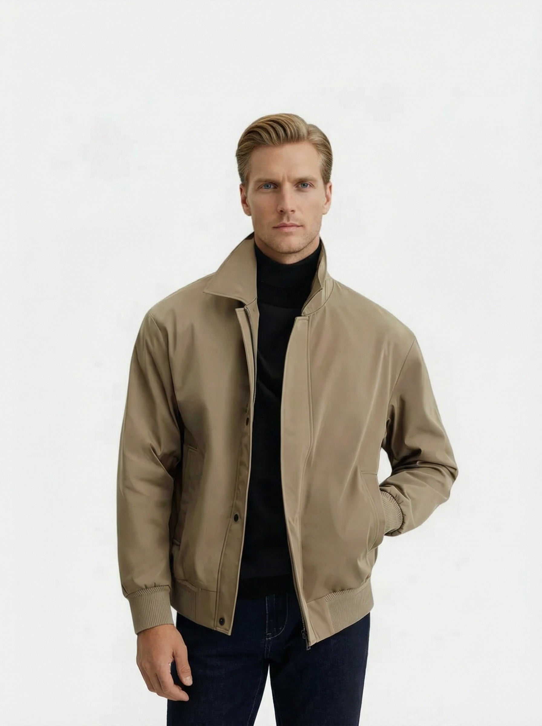 Men’s Classic Bomber Jacket – Lightweight Spring Zip-Up Jacket