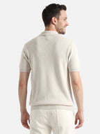 Men's Fine Knit Zip Polo Shirt – Elegant and Modern Style
