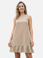 Women’s Sleeveless Flowy Mini Dress with Ruffle Hem
