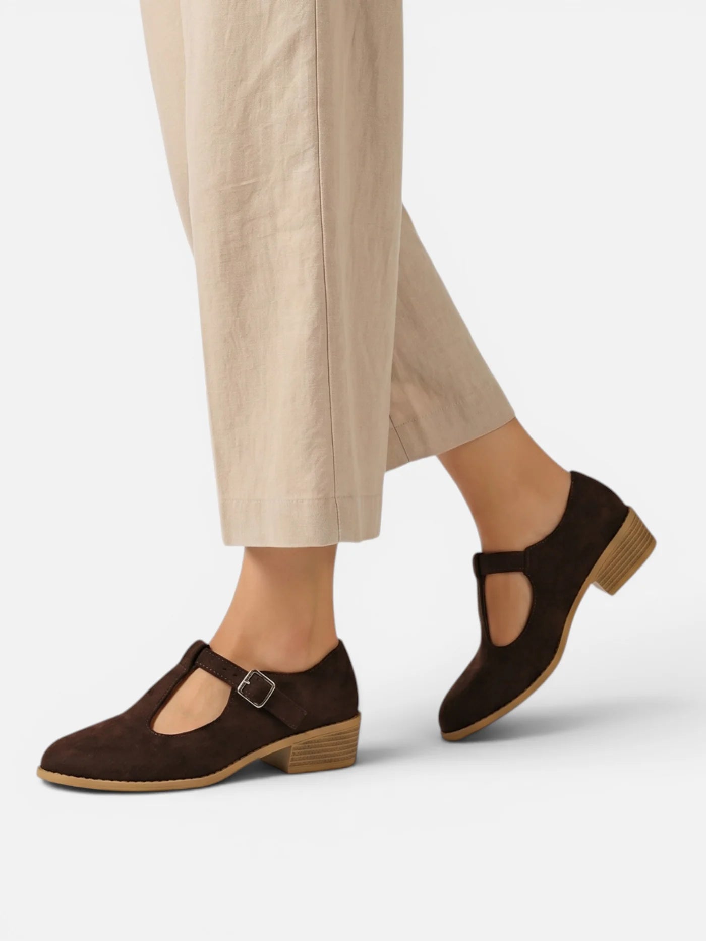 Women’s Mary Jane Shoes with Buckle Strap and Low Block Heel