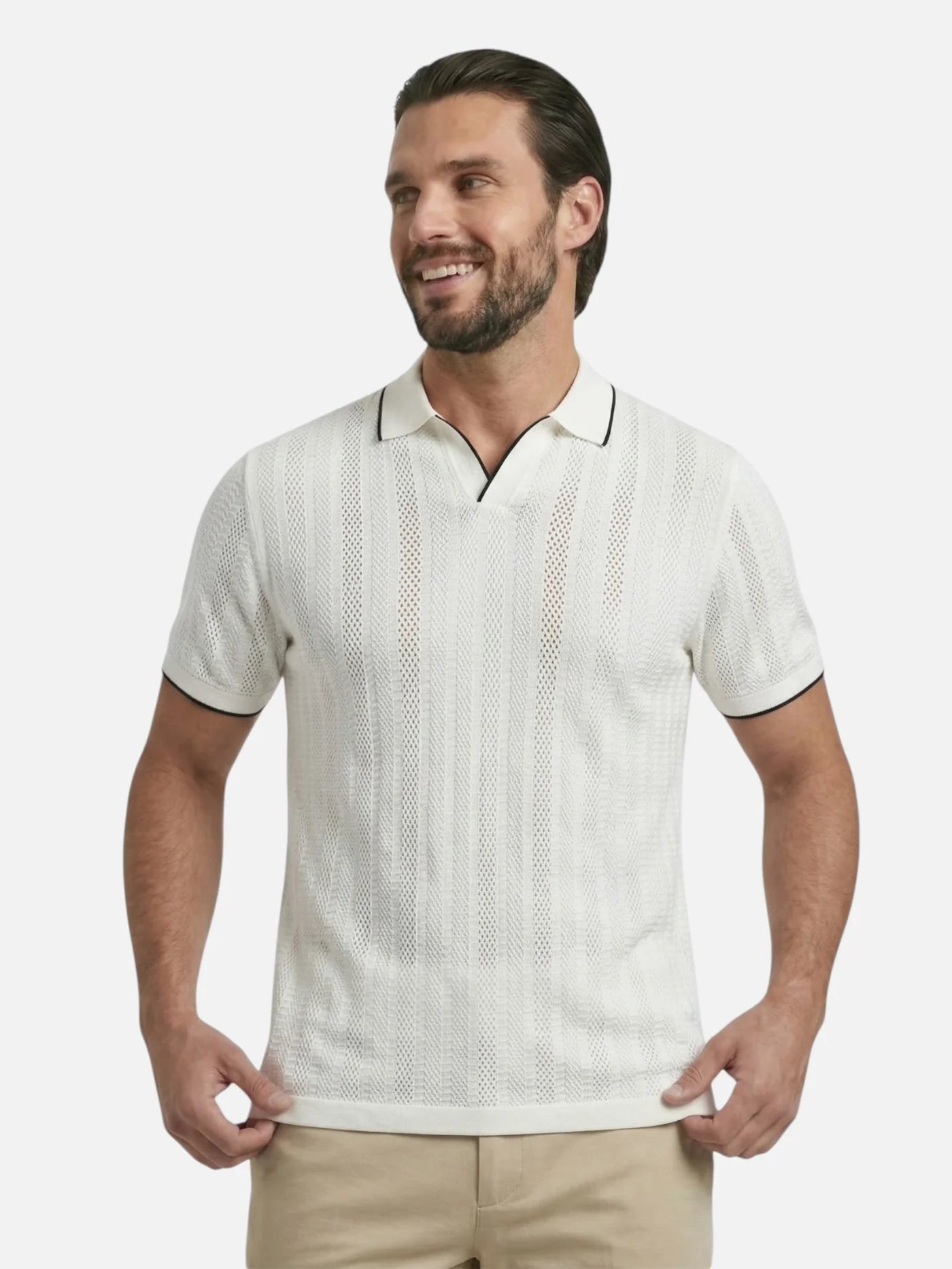 Men’s Lightweight Breathable Knit Polo Shirt