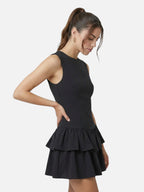 Women’s Elegant Ruffle Mini Dress – Sleeveless Summer Dress