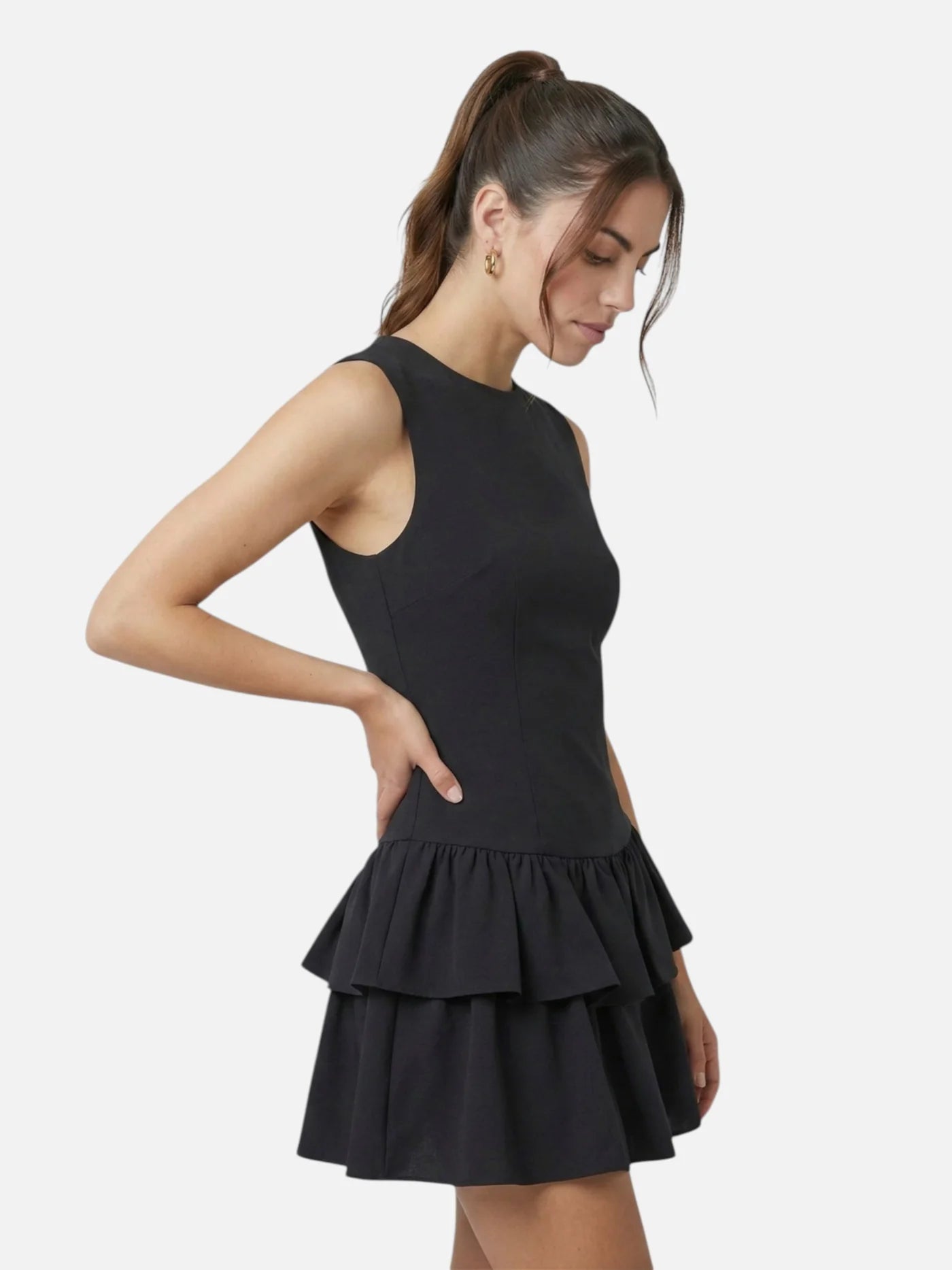 Women’s Elegant Ruffle Mini Dress – Sleeveless Summer Dress