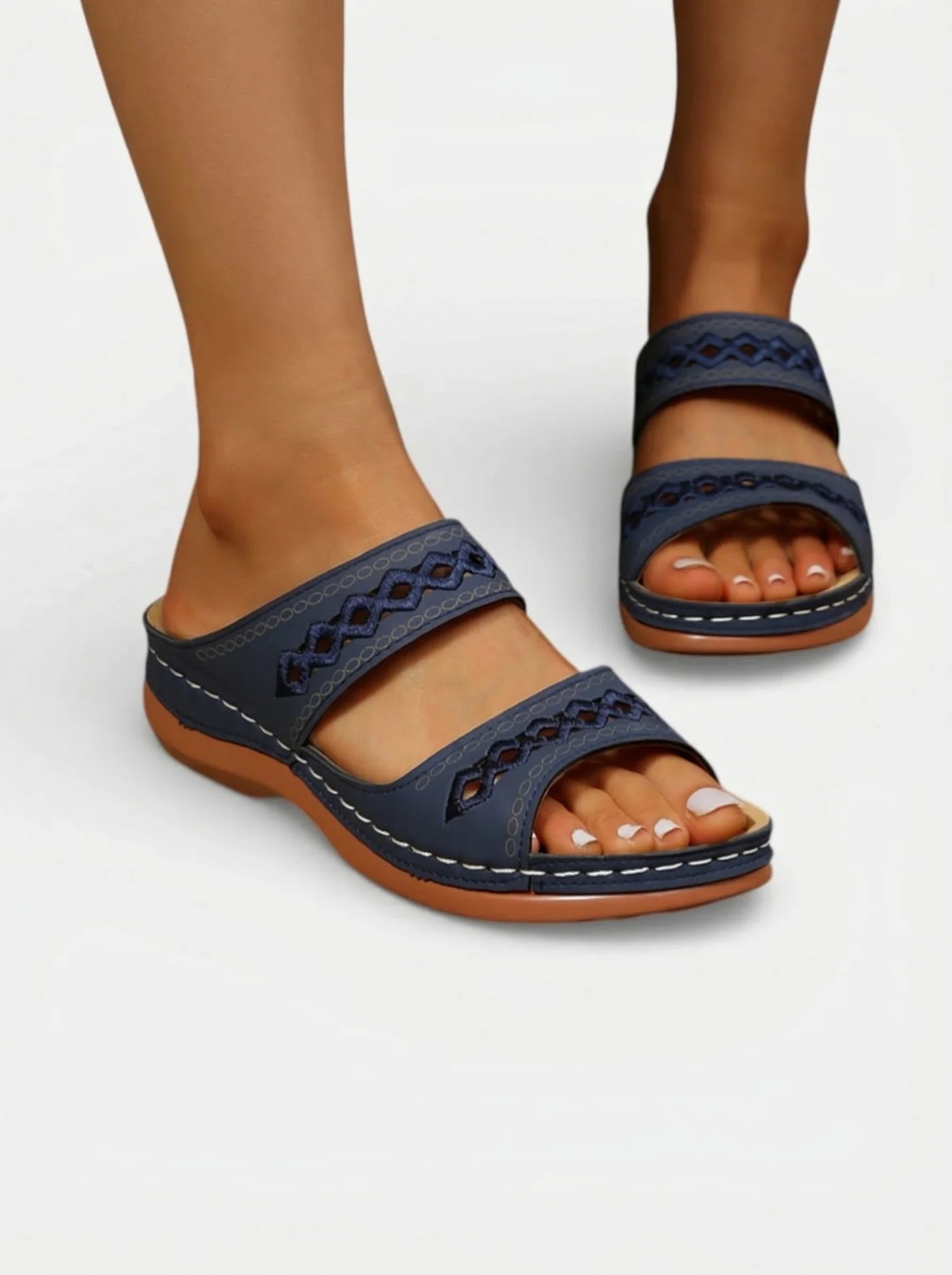 Women’s Summer Sandals with Double Straps and Cut-Out Detail