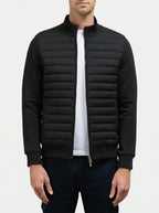 Men’s Quilted Hybrid Zip-Up Jacket with Stand Collar