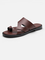 Men's Crossover Strap Slide Sandal with Toe Ring