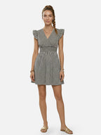 Women’s Striped Summer Dress with Ruffle Sleeves