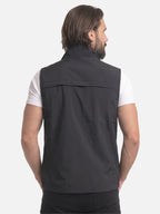 Men's Zip-Up Vest with Stand Collar and Zip Pockets