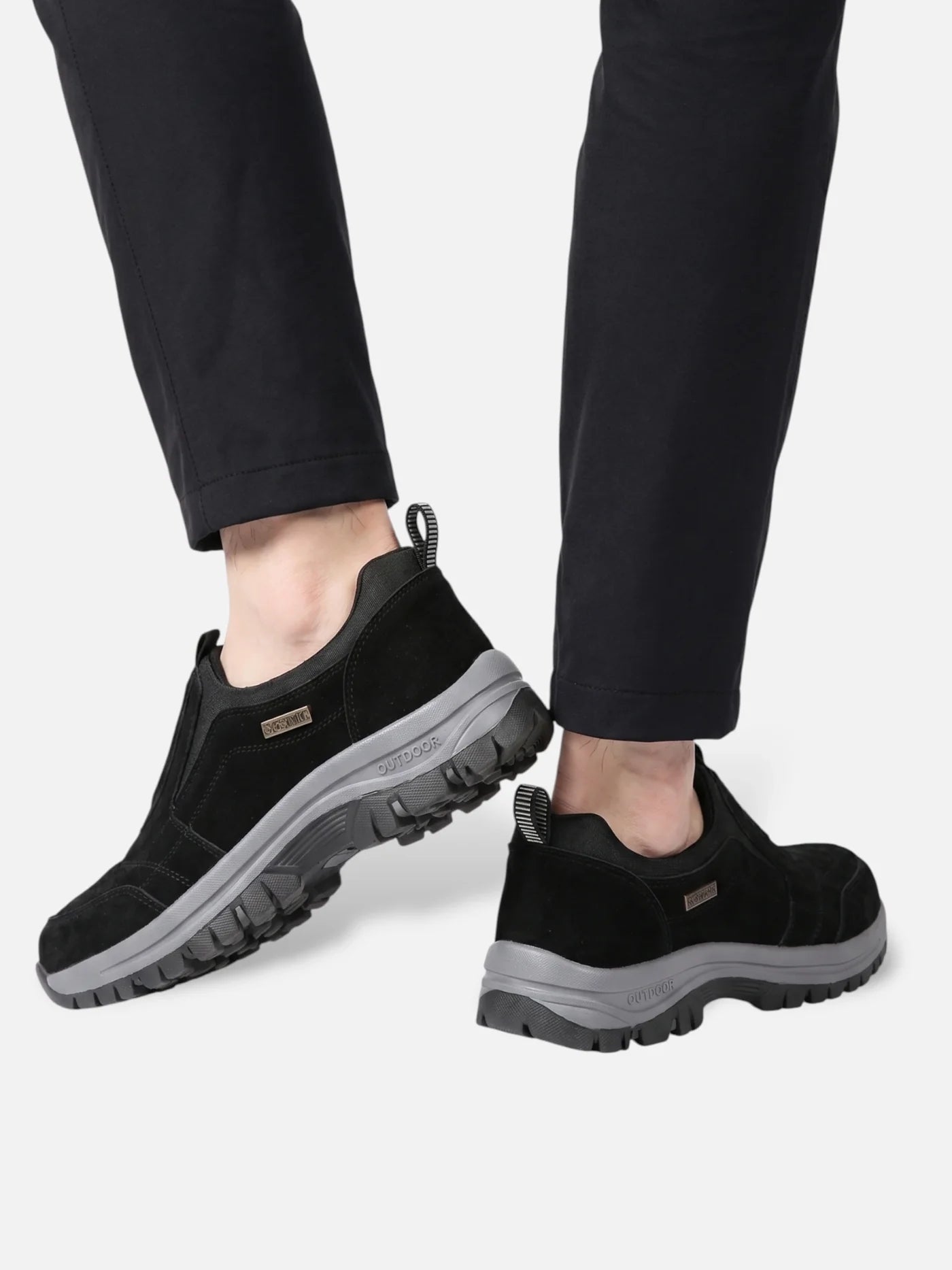Men's Outdoor Slip-On Shoe with Lugged Sole and Reinforced Support