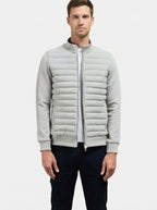 Men’s Quilted Hybrid Zip-Up Jacket with Stand Collar
