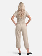 Elegant Women’s Jumpsuit with Draped Cross Waist