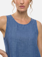 Women's Linen-Look Two-Piece Set with Crochet Back Detail
