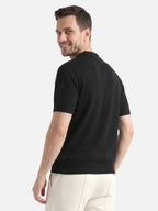Men's Fine Knit Zip Polo Shirt – Elegant and Modern Style