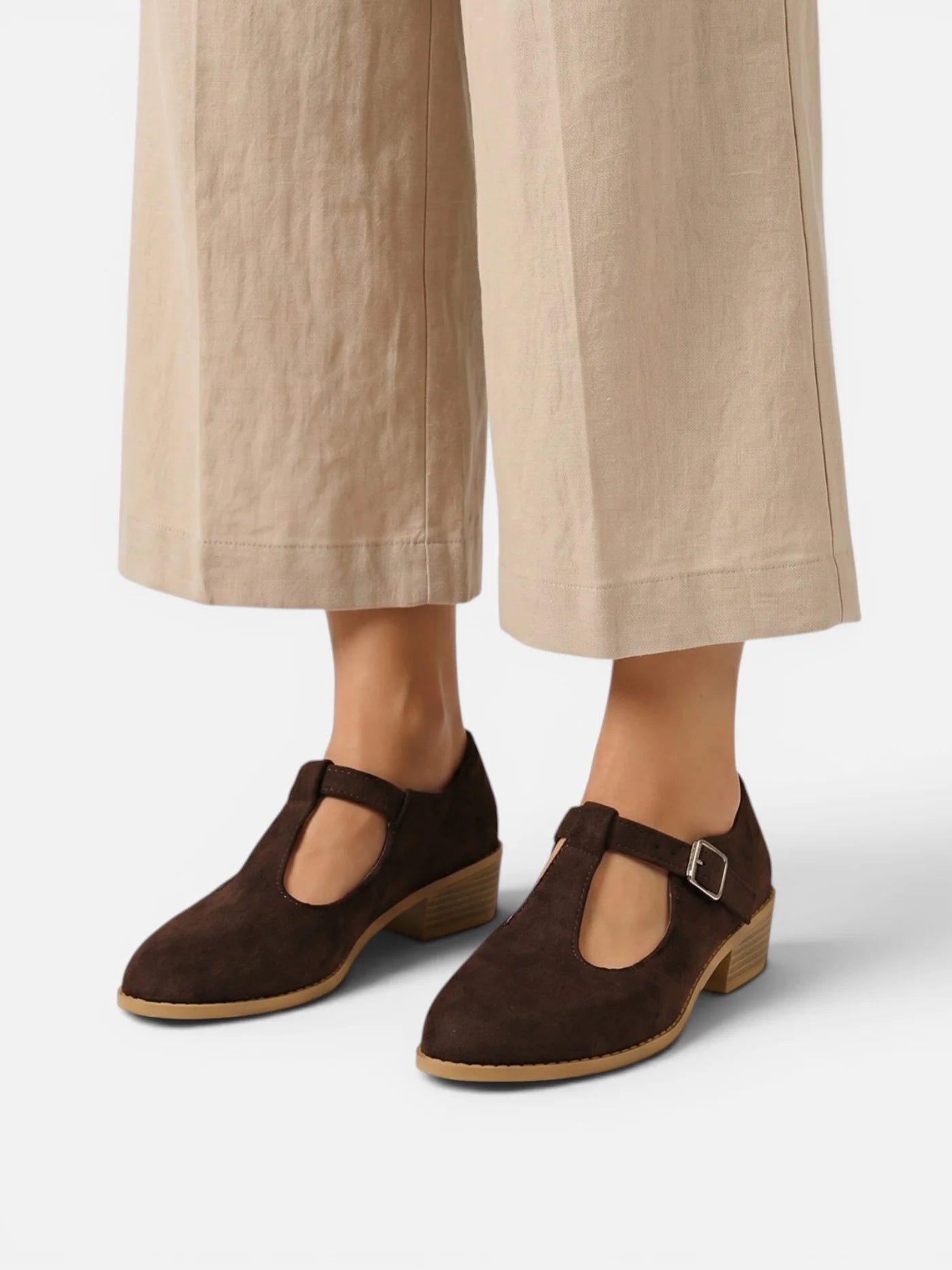 Women’s Mary Jane Shoes with Buckle Strap and Low Block Heel