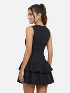 Women’s Elegant Ruffle Mini Dress – Sleeveless Summer Dress