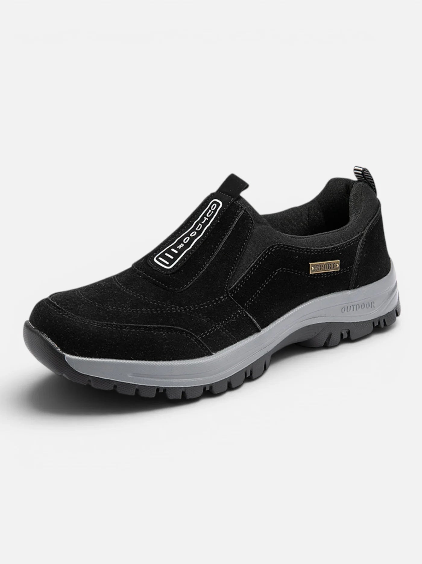 Men's Outdoor Slip-On Shoe with Lugged Sole and Reinforced Support