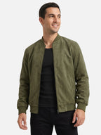 Men’s Faux Suede Bomber Jacket Zip-Up Lightweight Casual Jacket