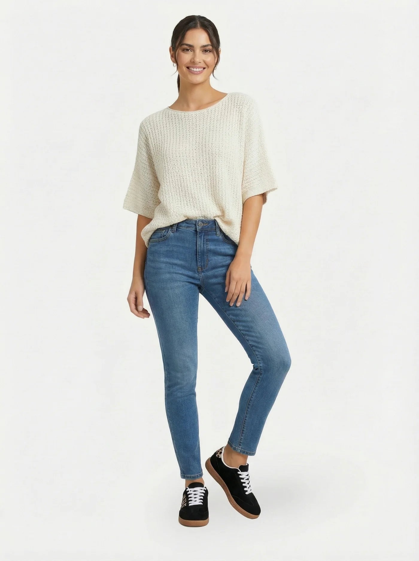 Women’s Retro Casual Sneakers with Leopard Details