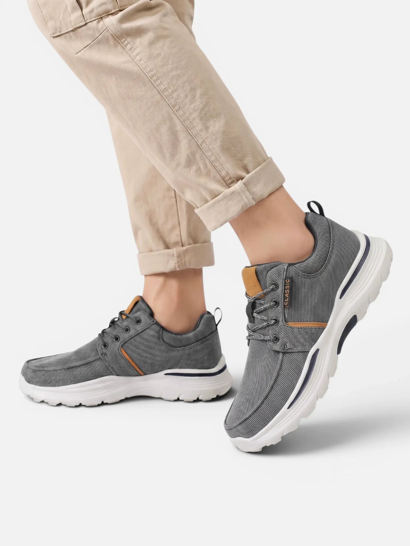Men's Canvas Walking Shoe with Cushioned Sole and Casual Style