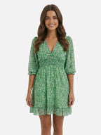 Women’s Flowy Floral Mini Dress with Short Sleeves
