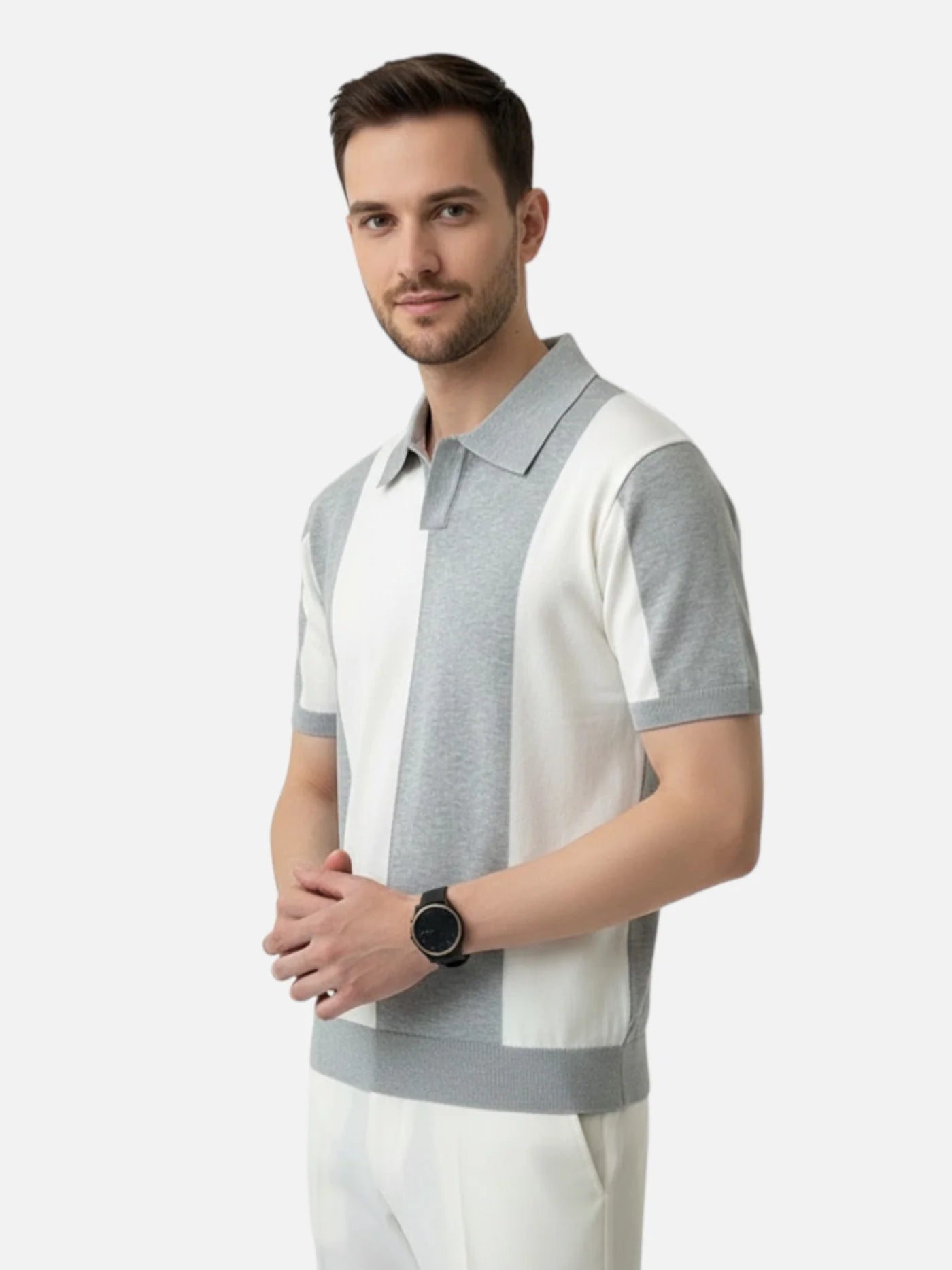 Men’s Short Sleeve Striped Polo Shirt