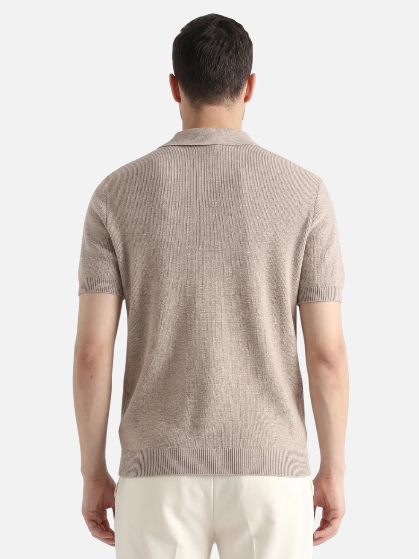 Men's Fine Knit Zip Polo Shirt – Elegant and Modern Style