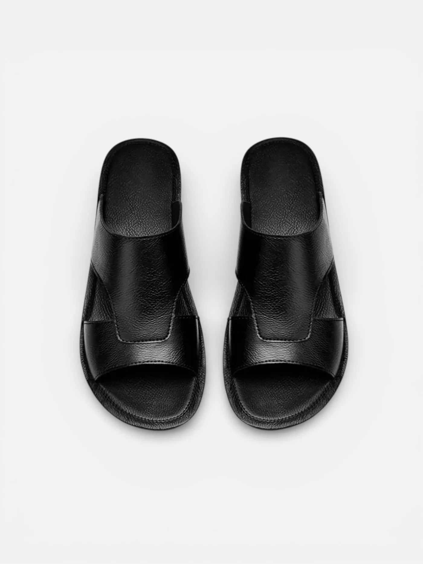 Men’s Leather Slide Sandals – Comfortable Open Toe Slip-On Sandals