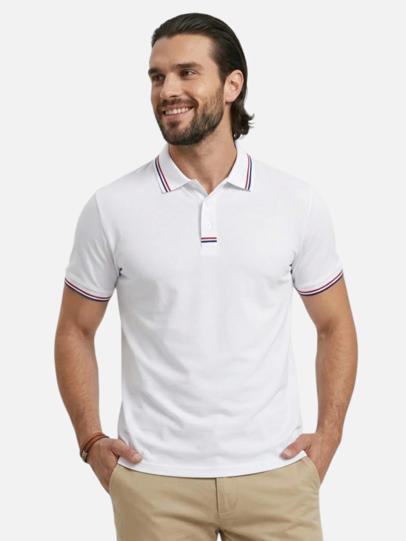 Men’s Short Sleeve Polo Shirt with Contrast Trim Classic Fit