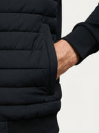 Men’s Quilted Hybrid Zip-Up Jacket with Stand Collar