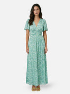 Women’s Floral Print Maxi Dress with V-Neck