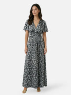 Women’s Floral Print Maxi Dress with V-Neck